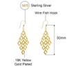 Savlano 925 Sterling Silver Diamond-Shape Chandelier Drop Earrings-18K Gold Plated