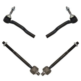 TRQ Front Inner and Outer Tie Rod Set Compatible with 2015-2021 Ford Edge 2013-2020 Fusion 2017-2020 Lincoln Continental 2016-2018 MKX MKZ 2019-2022 Nautilus