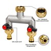 2 Wege Wasseranschluss Verteiler Hahnverbinder, Garten Wasserhahn Wasserverteiler aus Messing,