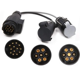 Towing Electrics Adaptor 13 Pin to 12N+12S 7 Pin,Caravan Converter 13 Pin Plug Socket Caravan Trailer Conversion Adapter Lead