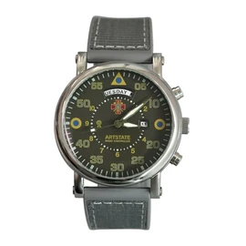 [ARTSTATE AS3293]カーキ アビエーション メンズ電波腕時計,デイデイト機能搭載,売上はUNICEFに全額寄付 TPUストラップ,長いバッテリー寿命