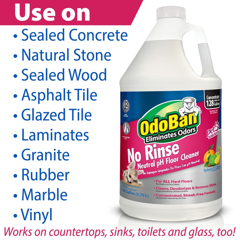 OdoBan Pet Solutions No Rinse Neutral pH Floor Cleaner Concentrate,