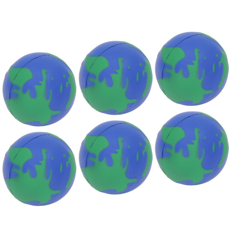 12PCS Globe Soft Ball 63mm Squeezable PU Portable Earth Stress