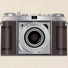 CafePress Retro Camera Tote Bag Reusable Natural Beige Canvas Shopping Bag