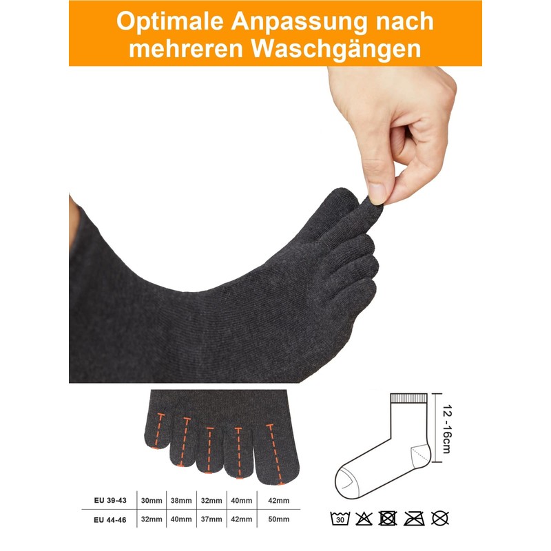 Warm-Han Men's Toe Socks Cotton Men's Five Finger Socks Midi