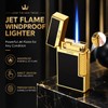 Refillable Butane Lighter, Dual Flame with Soft Flame & Jet
