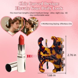 Premium Durable Acetate Butterfly Hair Clips, Celine Hair Clip, 4 Pack Medium Size Acetate Hair Claw Clips with Secure Hold,Perfect for Updos,Perfect for Updos (2.76 x 1.66 in)