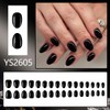 Black Press on Nails Short Oval Fake Nails Solid Color