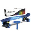 Skatro Mini Cruiser Skateboard. 22x6inch Retro Style Plastic Board Comes