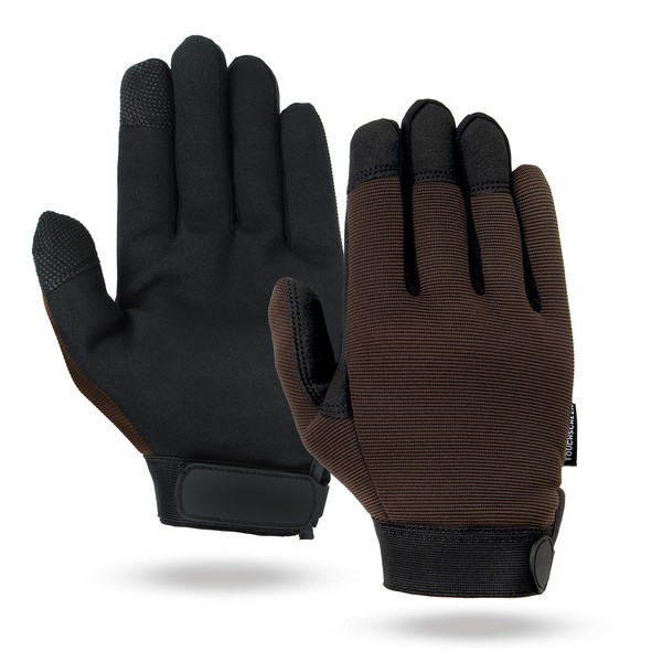 Illinois Glove Company 77XLB Touchscreen Mechanics Glove, Synthetic Suede Palm,