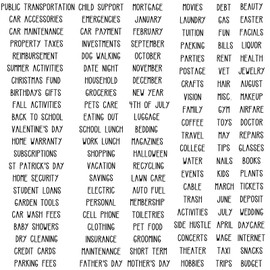 128 Pieces Budget Planner Stickers Cash Envelope Label Sticker Cash Envelope System Budget Stickers Budget Planner Vinyl Sticker for A6 Binder Cash Envelopes 6 Ring Binder Notebooks(Novel Capital)