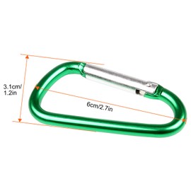 ASelected 35Pcs Caribina Clip 6cm Small Mini Carabiner Keyring Clip Aluminum Karabiner Hook