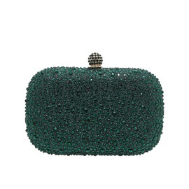 YUHATRG Women's Crystal Sparkly Rhinestone Clutch Purse Bridal Elegant Evening Wedding Party Mini Handbag, Green, Mini