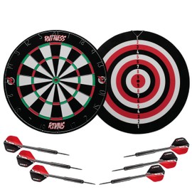 Ruthless Rivals Family Dart Board Game | Double Sided Dartboard Set Including 2 Sets of Darts (DB074)