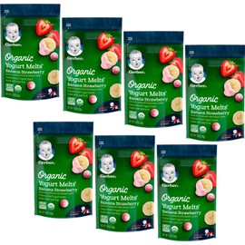 Gerber Baby Snacks Organic Yogurt Melts, Banana & Strawberry, 1 Ounce (Pack of 7)