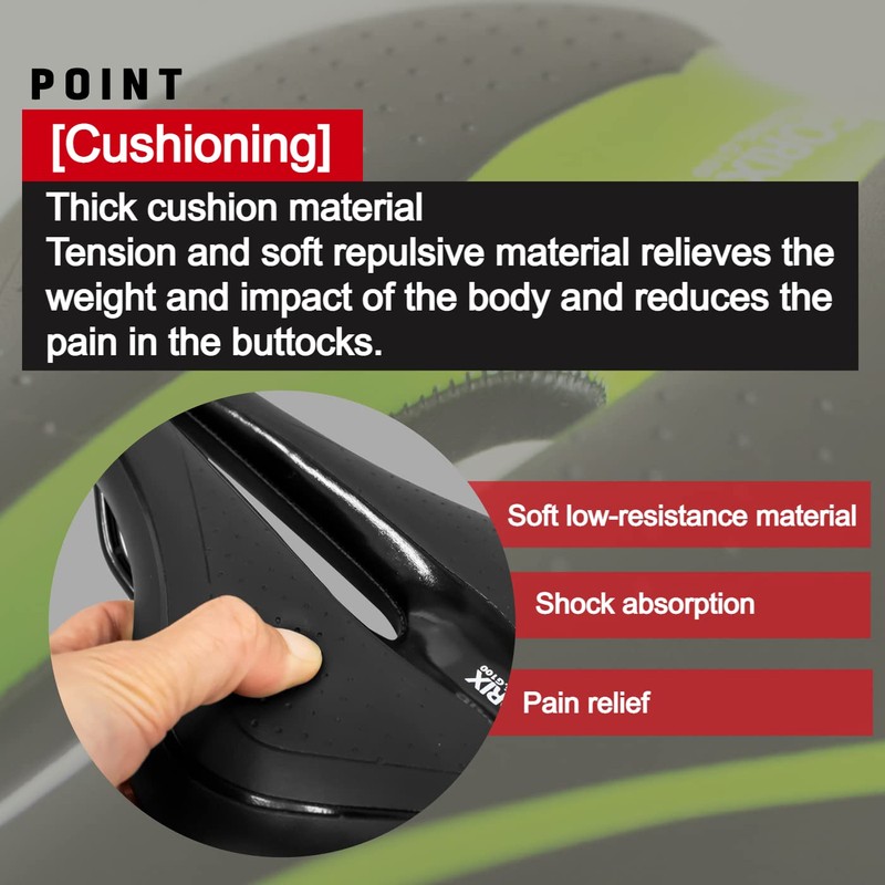 GORIX Bike Saddle Seat Comfortable Cushion with Rail Mountain Road