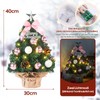 Mini Christmas Tree, Small Christmas Tree with LED Lighting, Artificial