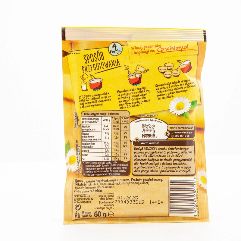 Winiary Cream Flavored Pudding 60g (2.12oz) - 5 pack