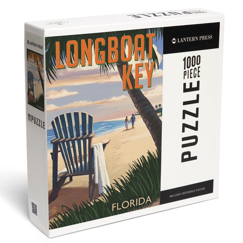 Lantern Press Longboat Key, Florida, Adirondack Chair on The Beach