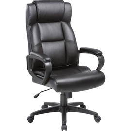 Lorell Soho High-Back Leather Executive Chair, Black