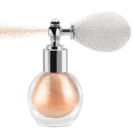 MAEPEOR Body Glitter Spray 4 Colors Shimmer Sparkle Highlighter Powder Glitter High Gloss Powder Spray for Face Body Hair Cosmetic (T02 Champagne)