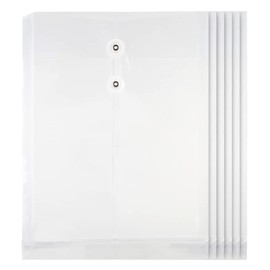 MOMI Clear File A4 Storage Holder, Clear Case, Envelope Type Files, 6 Pieces, Large Capacity, Clear, Gusset, Drawstring, Portable, Vertical, Documents, Protection, Stationery Storage