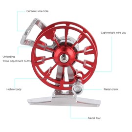 Ice Fishing Rod Set, Portable Lightweight Winter Telescopic FD50 Reel Kit, All‑Metal Pole Combo Tackle Accessory(red) Rods Accessories