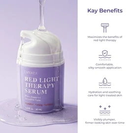 Luxvez Red Light Therapy Activation Serum for Face – Hydrating & Firming Booster for LED Red Light Devices – Anti-Aging Green Tea Serum with Niacinamide, Hyaluronic Acid, Peptides & Collagen – 1 fl oz