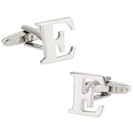 Cuff-Daddy Letter E Cufflinks Monogram Men's Initial Cuff Links with Travel Presentation Gift Box Wedding Groomsmen Groom Party