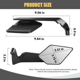 Motorcycle Mirrors Universal Foldable Rotating Rear View Mirror Stealth Wind Wing Side Mirror for Kawasaki Z400 Z650 Z900 1290 Super Duke R Evo ABS 390 Duke Street Bike Yamaha MT-07(10mm,8mm)