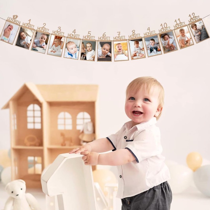 Youery Photo Banner 1st Birthday for 1 to 12 Months,