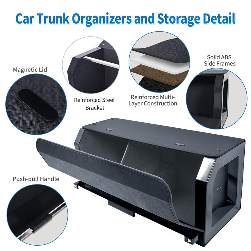 Trunk Organizer for SUV, Leather Collapsible Car Organizers with Magnetic