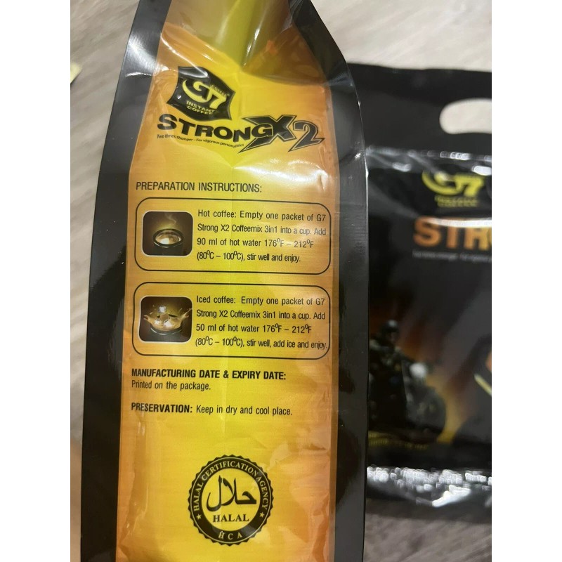 Trung Nguyen G7 instant 3in1 strong x2 coffee 24 sticks