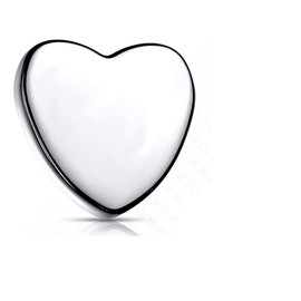 Amelia Fashion 14 Gauge Implant Grade Titanium Internally Threaded Flat Heart 4MM Top Parts (Steel - 14GA (1.6mm) - Heart: 4mm)