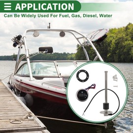 Motoforti Fuel Sending Unit and Gauge Set Boat Fuel Sending Unit Marine Fuel Sending Unit 8.86 Inch Metal Silver Black 1 Set 0-190 Ohm