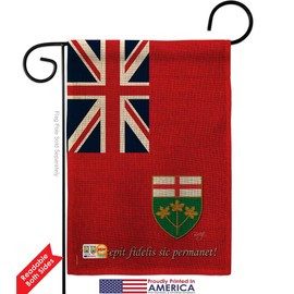 Canada Provinces Ontario Garden Flags Pack Regional Canadian Territories Region Country Particular Area USA Vintage Applique Small Decorative Gift Yard House Banner Double-Sided US Made 13 X 18.5