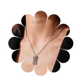 Xduargs Boho Dreamcatcher Necklace Choker Choker Tiny Dreamcatcher Pendant Necklace Vintage Dream Catcher Necklace Minimalist Dreamcatcher Necklace Chain Jewelry for Women and Girls (Silver)