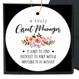 Manager Appreciation Gifts Christmas Ornaments Ceramic Keepaske Hanging Xmas Tree Decoration,Great Manager
