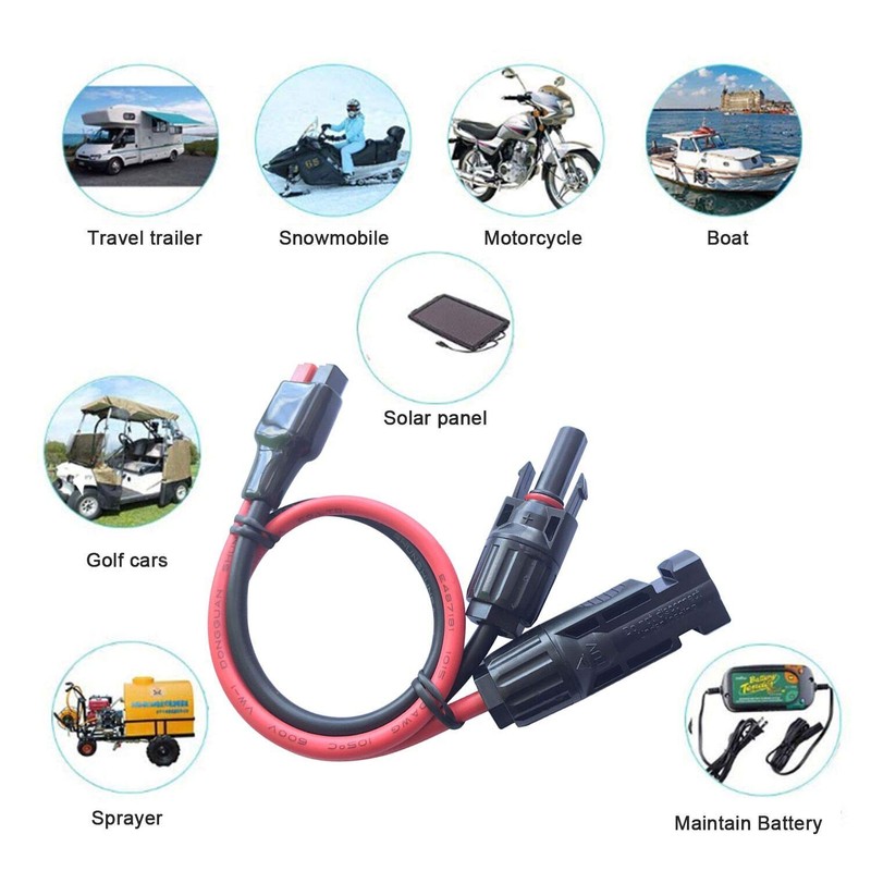 Apoi Solar Power Connector Portable Solar Cable Kits Adapter Solar