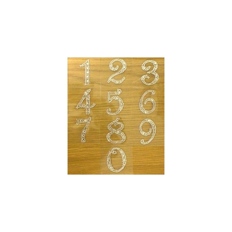 Craftbuddy US 2pcs Number 1" Self Adhesive Clear Rhinestone Crystal