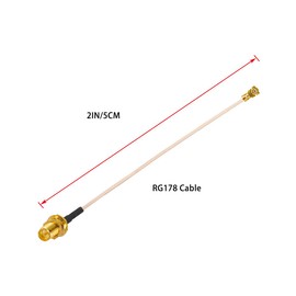 POBADY 2PCS U.FL IPEX to RP-SMA Female Low Loss Coaxial Cable 2" /5CM U.fl/IPEX RG178 Coaxial Pigtail Cable for Wireless Routers Mini PCIE Network Cards PCI Wi-Fi WAN Repeater