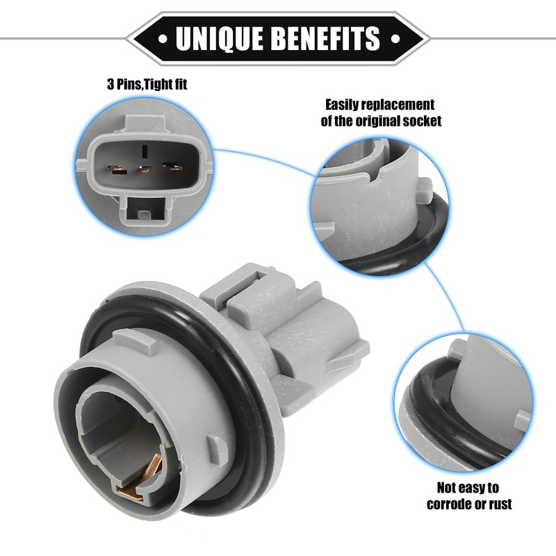 VekAuto No.9007599106 Front Turn Signal Lamp Socket Compatible for Toyota