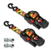 ANLULOAD 2 Packs Retractable Ratchet Straps (1.5in x 12.3ft),Cargo Strap