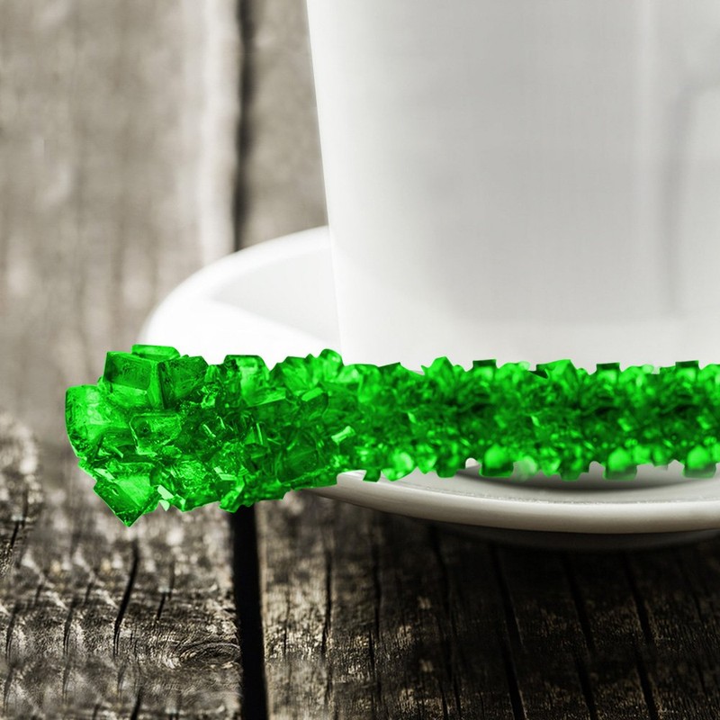 Extra Large Rock Candy Sticks: 18 Green Rock Candy Sticks