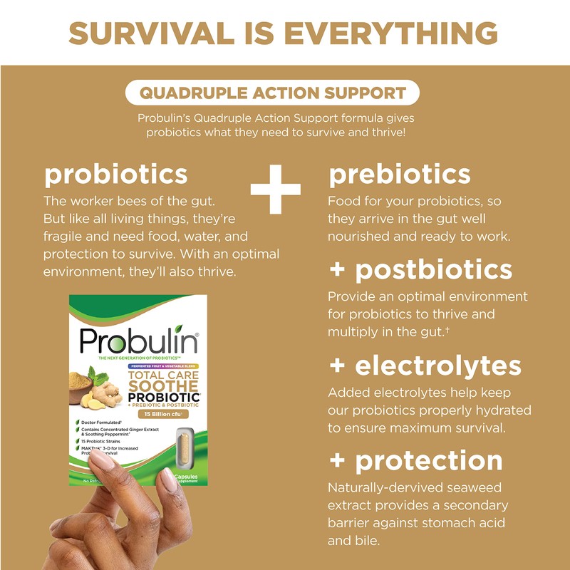 Probulin Total Care Soothe Probiotic, Supplement for Digestive Support, 30