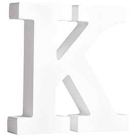 MDF Letter K, FSC 100%, White, 10.9 x 2 x 11 cm