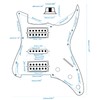 Pxyelec HSH Loaded Pickguard Black Wired Plate for Fender Strat