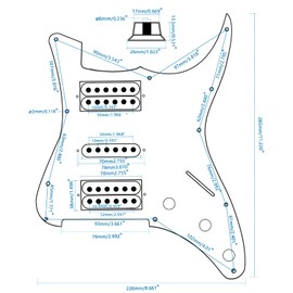 Pxyelec HSH Loaded Pickguard Black Wired Plate for Fender Strat Guitar Replacement