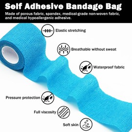 Bandages First Aid Tape Cohesive Bandage First Aid Bandages Cohesive Wrap Adhesive Bandage Self Adherent Cohesive Wrap Bandages Colorful Bandages (Mix6-A, 2-Inch)