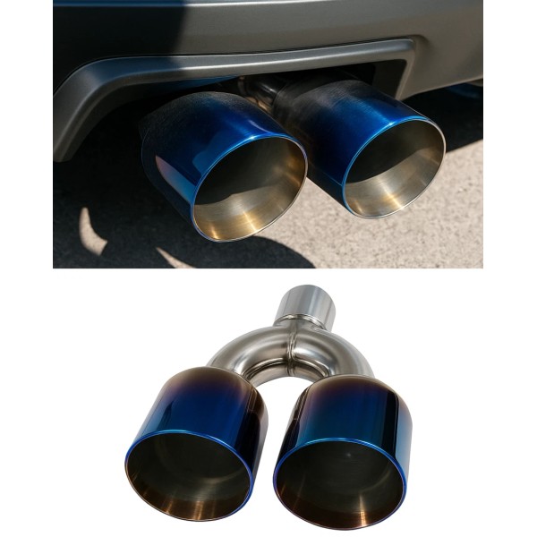 Papi Noah Blue Stainless Steel QUAD 4" Out 2.5" Inlet